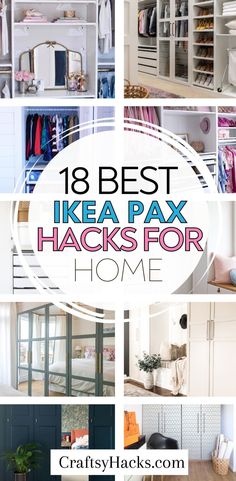 If you are a fan of IKEA furniture you will love these genius IKEA pax hacks you can use to get your IKEA closet in bedroom. Use these brilliant IKEA hacks and enjoy more closet storage. at home and improve your home decor. Ikea Bag Storage, Closet In Bedroom, Ikea Pax System, Ikea Pax Hack, Utility Room Storage, Create Storage, Pax System