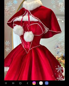 A beautiful red dress worn for Christmas shoot/ on christmas day. Mrs Claus Outfit, Mrs Claus Dress, Santa Claus Dress, Christmas Dear, Beautiful Red Dress, Beautiful Red Dresses, Christmas Shoot, Cosplay Inspo, Performance Outfits