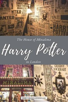 the front cover of harry potter in london with pictures of buildings and lights on it