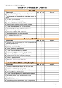 the home buyer inspection checklist is shown in this image, it shows that there are many