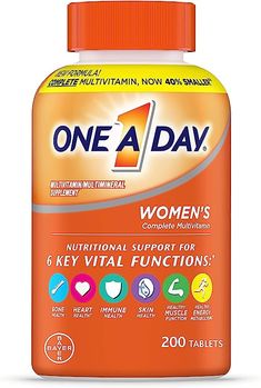 ONE A DAY Womens Complete Daily Multivitamin with Vitamin A, B , C, D, and E, Calcium and Magnesium, Immune Health Support, 200 Count Magnesium Deficiency Symptoms, Multivitamin Tablets, Multivitamin Supplements, Women Supplements, Pantothenic Acid, Daily Vitamins, Vitamins For Women, Optimum Nutrition