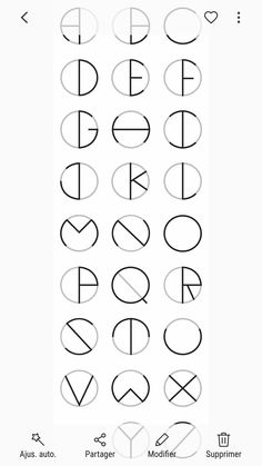 an image of the symbols for different types of letters and numbers on a white background