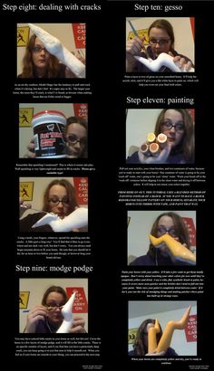 the instructions for how to make an eyeliner with makeup brush and glue on it