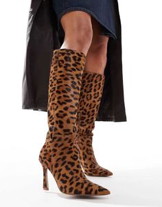 Zapatos de ASOS DESIGN Esencial para el invierno Estampado animal Cierre de cremallera lateral Puntera en punta Tacón alto de aguja Chic High Heel Leopard Print Boots, Over The Knee Leopard Boots, Casual Snake Print Ankle-high Boots, Brown Snake Print Ankle Boots, Animal Print Boots, Print Boots, Leather Knee Boots, Brown Snake Print Ankle-high Boots, Buy Jeans