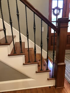 a set of stairs leading up to the second floor