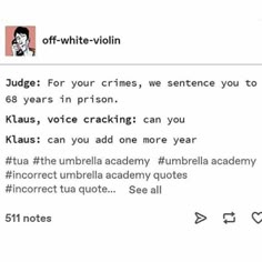 Sparrow Academy, Klaus Hargreeves, Funny Umbrella, Under My Umbrella, Dysfunctional Family, A Silent Voice, Incorrect Quotes, Umbrella Academy, My Chemical Romance