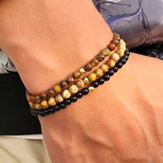 Price: $12.99 FREE WORLDWIDE SHIPPING ONLY AT KADs 🐝 #bracelets #mensfashion #fashion #summer #gold #style Negative And Positive, Positive Traits, Obsidian Stone, Bracelets Diy, Natural Stone Beads, Natural Stone Bracelets, Rise Above, Yoga Jewelry, Protection Stones