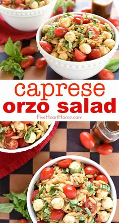 this caprese orzo salad is the perfect side dish for any meal