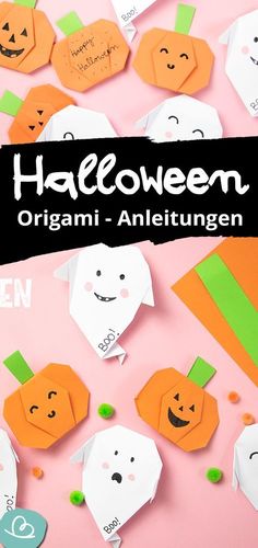 halloween origami - anleiungen for kids with the title overlay