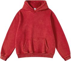 FAIABLE Mens Hoodies Pullover Oversized Hoodie Plush Fleece Hooded Sweatshirt Vintage Heavyweight Hoodie Cotton Big and Tall Hoodies for Men Couples Winter Autumn Workout College Streetwear Pink at Amazon Men’s Clothing store Red Hoodie Outfit, Washed Hoodie, Xmas Wishlist, Zipper Hoodies, Aelfric Eden, Oversized Hoodies