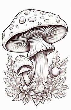 Dive into Food Coloring Pages - Artistic Joy Mushroom Pictures Art, Cool Things To Color, Printable Adult Coloring Pages Flowers, Fall Adult Coloring Pages, Coloring Pages Mushrooms, Free Clip Art Printables, Mushrooms Coloring Pages, Dope Coloring Pages, Fantasy Coloring Pages For Adults