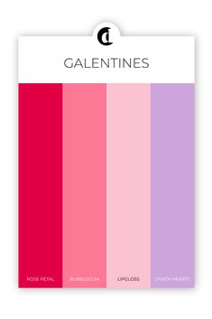 the color scheme for valentine's day with pink, purple and red colors on it