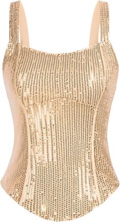 This Sequin Bustier Square Neck Sleeveless Top is made from a high-quality sequin material that provides a long-lasting, comfortable fit. Its square neck design and sleeveless silhouette make it perfect for elegant evening outfits, while its bustier design adds a touch of glamour. 95% Polyester, 5% Elastane Imported Pull On closure Soft fabric has high stretch Feature: Plain, Long Sleeve, Graceful, Comfy, Good Quality Brand Size Dress Bust Waist Hip XS 0-2 31-32.5'' 23-24'' 31-34" S 4--6 33-35'' Silver Bustier, Sequin Bustier, Sequence Top, Square Neck Design, Sequin Material, Black Bustier, Winter Knit Hats, Make Clothes, Evening Outfits