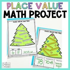 place value math project for christmas trees