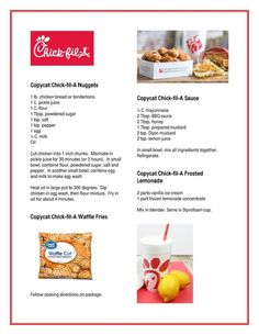 an advertisement for chick - fil - fil's chicken nuggies