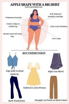 Dressing An Apple Shape, Apple Body Outfits, Apple Shape Body Outfits, Apple Body Shape Clothes, Hourglass Body Shape Fashion, Inverted Triangle Body Shape Outfits, Triangle Body Shape Outfits