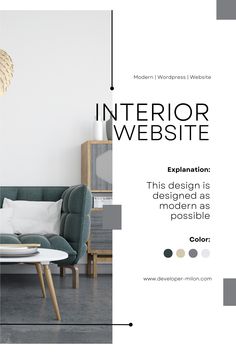 the interior website is designed to be used as a mockup for furniture and decor