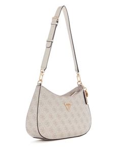 Noelle Quattro G Shoulder Bag White Guess Bag, Guess Noelle Bag, Guess Bag Outfit, Shoulder Bags Aesthetic, Bag Guess, Classy Purses, Guess Shoulder Bag, White Shoulder Bags, My Style Bags