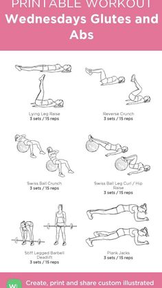 the printable workout guide for beginners to work on their abss and core muscles