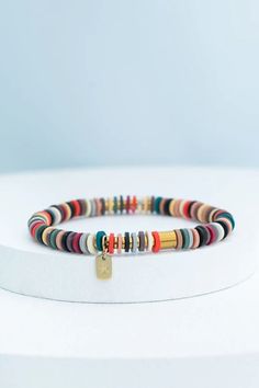 Ethical jewelry: Inspired Multicolored Bracelet featuring a rainbow of beautiful hues. Crafted from 14k gold plated resin with hematite. Hypoallergenic. Size: 8.7 inches. Box size and color may vary. Supports ethical initiatives. Corporate Gifts, Amazing Jewelry