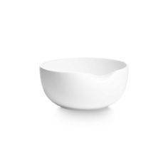 an empty white bowl on a white background