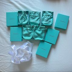 In Perfect Condition. Bundle Purchase. Leather Mirror, Tiffany Box, Cat Sunglasses, Blue Books, Accessories Set, Blue Box, Tiffany And Co, Robins Egg Blue, White Ribbon