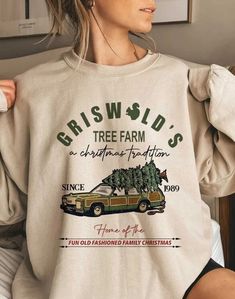 Griswold's Tree Farm Since 1989 Sweatshirt Christmas Vacation Sweaters, 1989 Sweatshirt, Griswold Christmas Tree, Griswold Christmas, Womens Christmas Shirts, Tree Farm, Christmas Tree Farm, Family Christmas Gifts, Sweatshirt Christmas