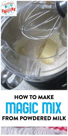 how to make magic mix from powdered milk in a food processor with text overlay