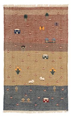 a multicolored rug with different shapes and sizes