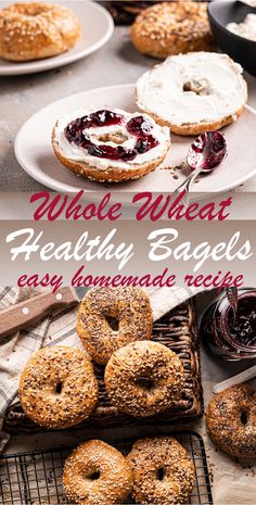 whole wheat bagels are easy to make and delicious for breakfast or as an appetizer