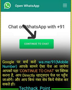 whatsapp on whatsap with an arrow pointing to the text, continue to chat