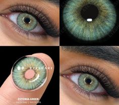 2pcs New Colored Contact Lenses Fashion Yearly Green Eyes Lenses Natur – Ikeehome Blue Eye Lenses, Green Contacts Lenses, Maquillage On Fleek, Eye Contact Lenses