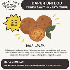 the flyer for an upcoming event in dapur uni lou duren sawit, jakrat timur