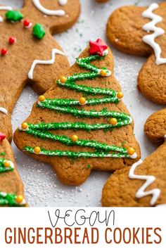 gingerbread cookies decorated with icing and sprinkles