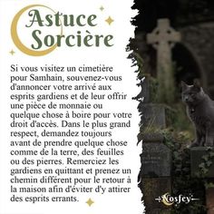 a cat sitting on top of a grave in front of a cross with the caption astouce sorcere