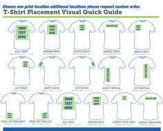 the t - shirt placement visual quick guide for each individual to use on their shirts