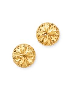 Bloomingdale's Fancy-Cut Stud Earrings in 14K Yellow Gold - 100% Exclusive Gold Vintage Earrings, Citrine Earrings Studs, Upholstery Nails, Diamond Accessories, Urban Jewelry, Jewelry Post, Gold Earrings Designs, Round Stud Earrings, Exclusive Jewelry