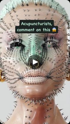 a woman's head with lots of spikes on it and the words acupuntrusts, commentment on this