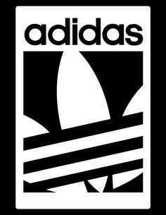 the adidas logo is black and white