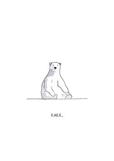 a drawing of a polar bear sitting on the ground