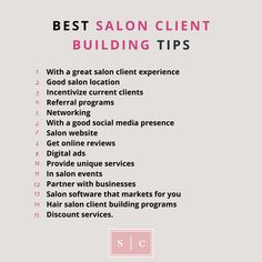 How to get more business in a hair salon Starting A Salon Business, Salon Event Ideas, Opening A Salon Checklist, Salon Suite Checklist, Things Needed For Hair Salon, Salon Manager Duties, How To Get Clients In Salon, Salon Owner Aesthetic, Salon Tips For Clients