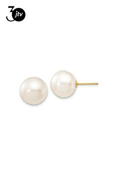 10k yellow gold 11-12mm white button freshwater cultured pearl stud earrings with push backing. Cheap Yellow Gold Pearl Earrings, Yellow Gold Nickel-free Pearl Earrings, 14k Yellow Gold-filled Pearl Earrings, 14k Gold-filled Pearl White Drop Earrings, Hypoallergenic Yellow Gold-plated Pearl Earrings, Pearl Stud Earrings, Pearl Studs, 10k Gold, Fresh Water