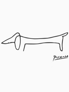 a black and white drawing of a long dachshund