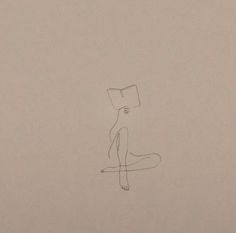 a drawing of a person sitting on the ground