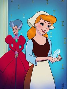 an animated image of two women dressed as princesses