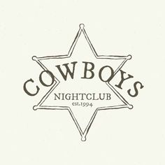 the cowboy's nightclub logo is shown in black on a white background