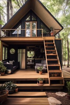 Tiny House Design Ideas - Tiny Home Designs Tiny House Compound, Tiny Home Designs, Luxurious Houses, Tiny House Village, House Cabin, Modern Tiny House, Cottage Ideas, Loft House