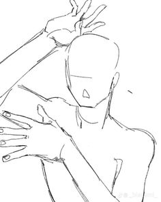 a drawing of a woman holding her arm