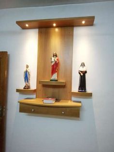 Wall God Shelf, Small Altar Ideas Living Room, Modern Altar Design Home Catholic, Catholic Altar Home Ideas, Home Altar Ideas, Wall Altar Ideas Catholic, Catholic Home Altar Ideas Living Rooms