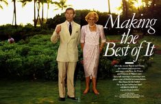 a man and woman standing next to each other on the cover of an article about making the best of it